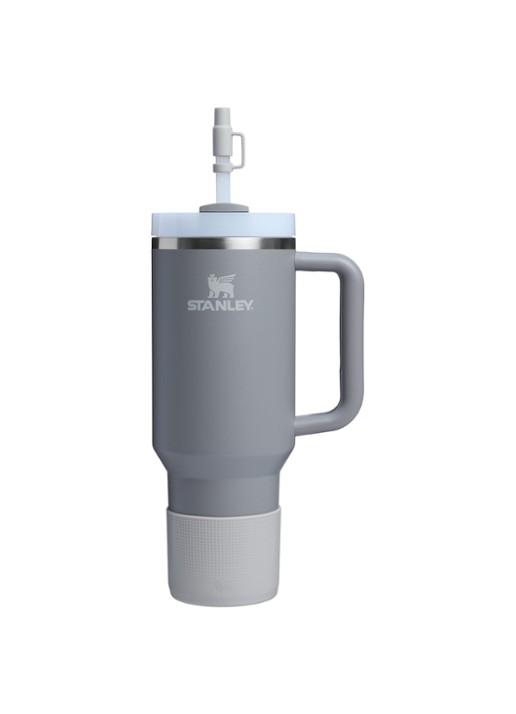 Stanley The Quencher® bekerhoes en rietjes dop 3-delig - voorkant grijs