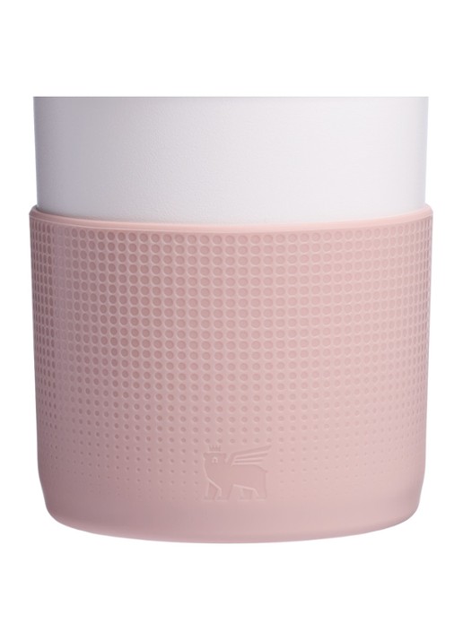 Stanley The Quencher® bekerhoes en rietjes dop 3-delig - voorkant 2 zalmroze