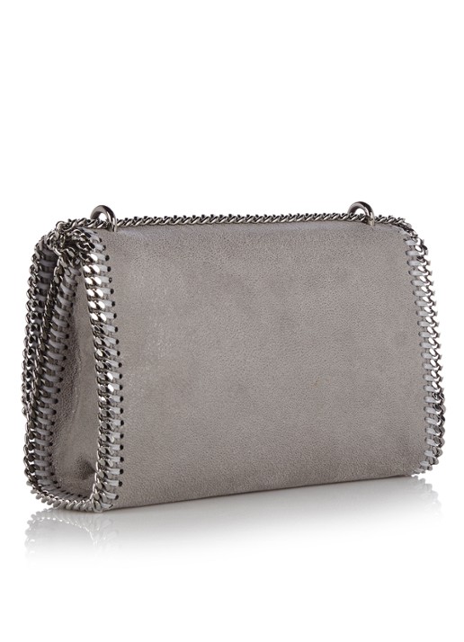 Stella McCartney Falabella Fold Over crossbodytas van ecoleer - detail lichtgrijs