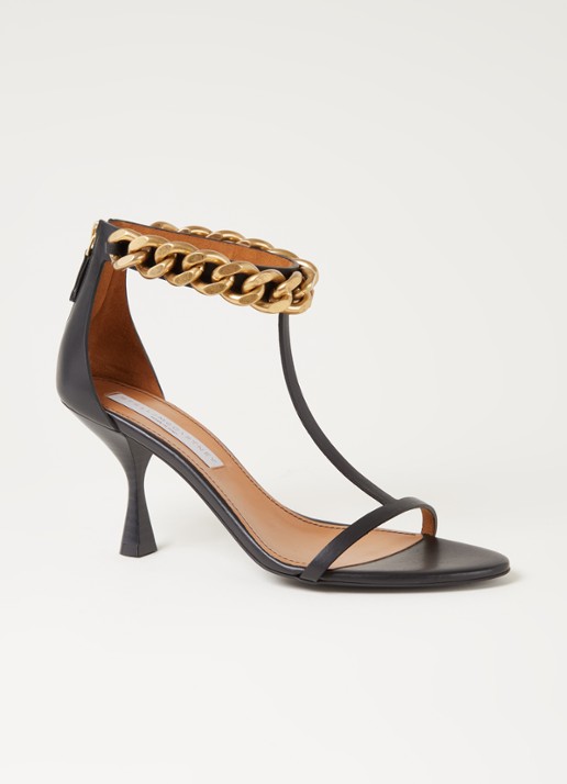 Stella McCartney Falabella sandalette van leer - voorkant zwart