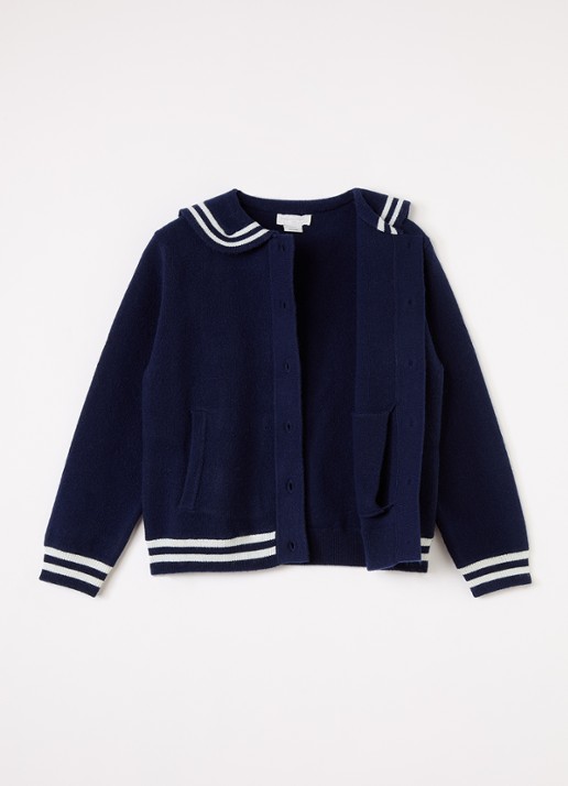 Stella McCartney Fijngebreid gebreid vest  - voorkant 3 donkerblauw
