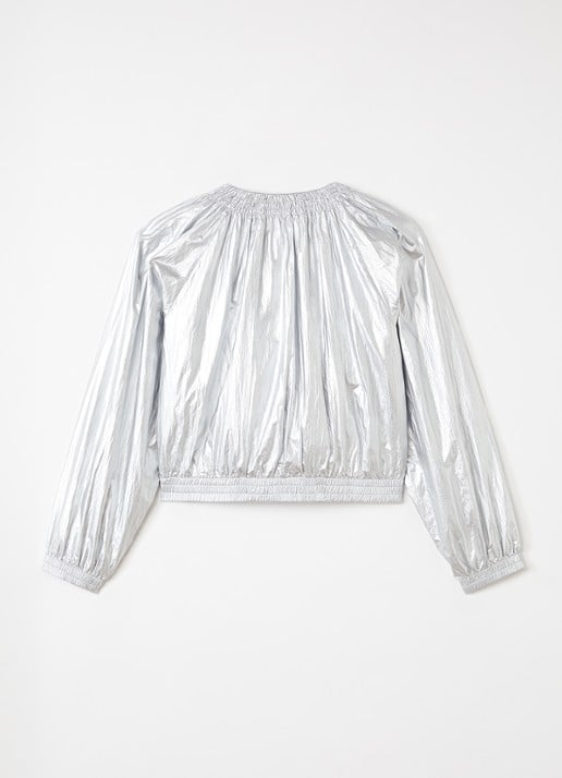 Stella McCartney Jack met metallic finish - achterkant 3 zilver