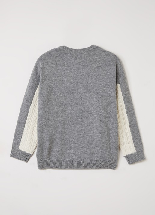 Stella McCartney Kabelgebreide trui in wolblend - voorkant 2 gebroken wit