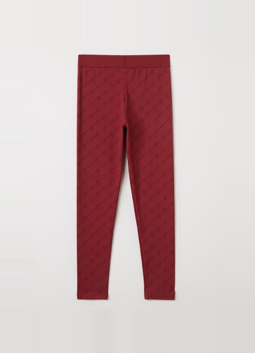 Stella McCartney Legging met print - voorkant 3 donkerrood
