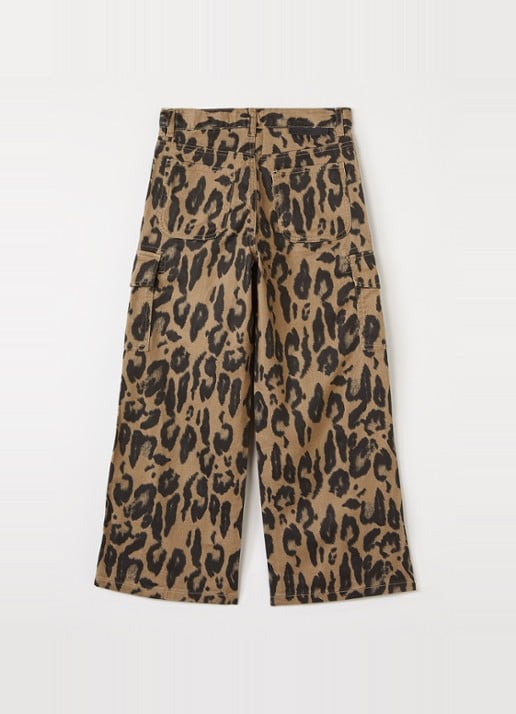 Stella McCartney Loose fit jeans met panterprint - voorkant 3 camel