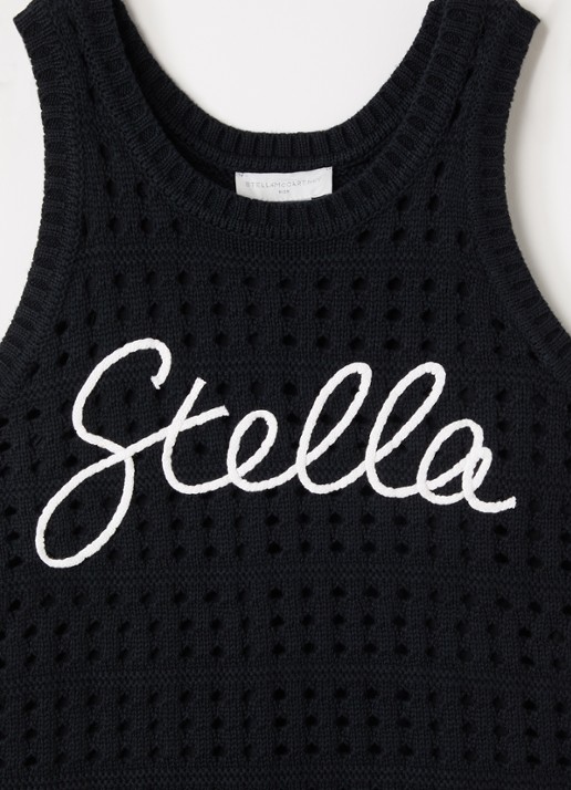 Stella McCartney Stella jurk met borduring - detail 3 zwart