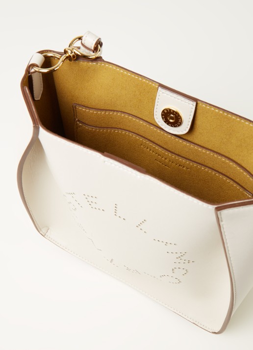 Stella McCartney Stella Logo crossbodytas van ecoleer - detail gebroken wit