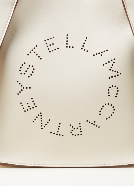 Stella McCartney Stella Logo crossbodytas van ecoleer - detail 3 gebroken wit