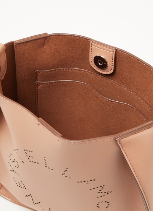 Stella McCartney Stella Logo crossbodytas van ecoleer - detail 3 roestbruin