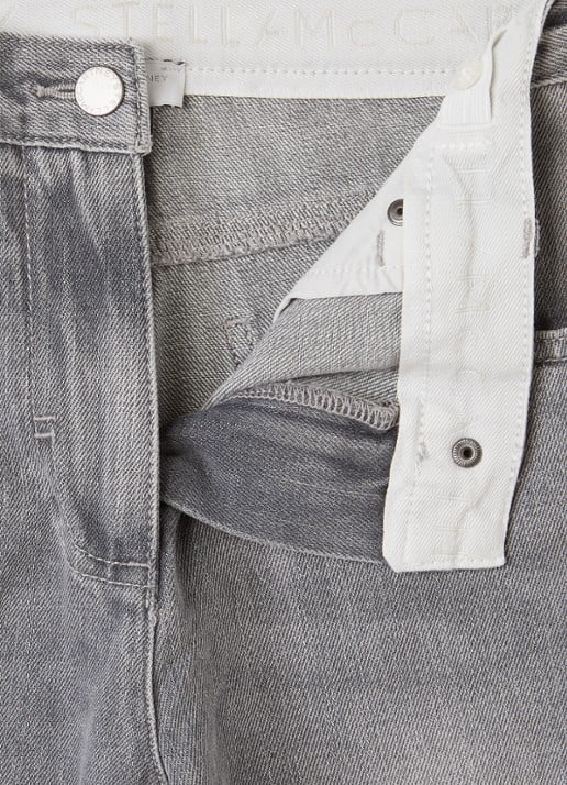 Stella McCartney Straight leg jeans met studs - detail grijs