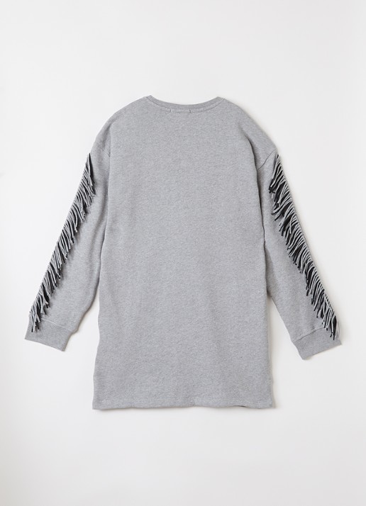 Stella McCartney Sweater met borduring en franjes - voorkant 2 grijsmele