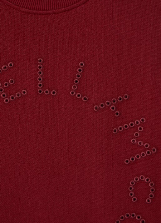 Stella McCartney Sweater met logoborduring - detail donkerrood