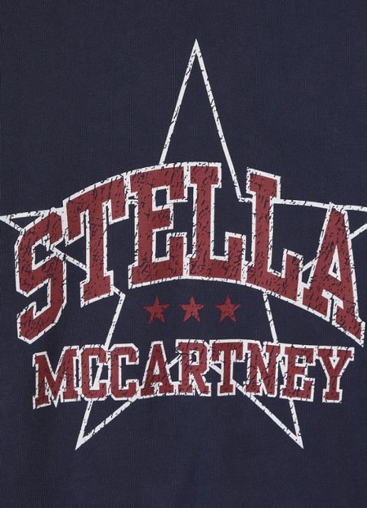 Stella McCartney Sweater met logoprint - detail indigo