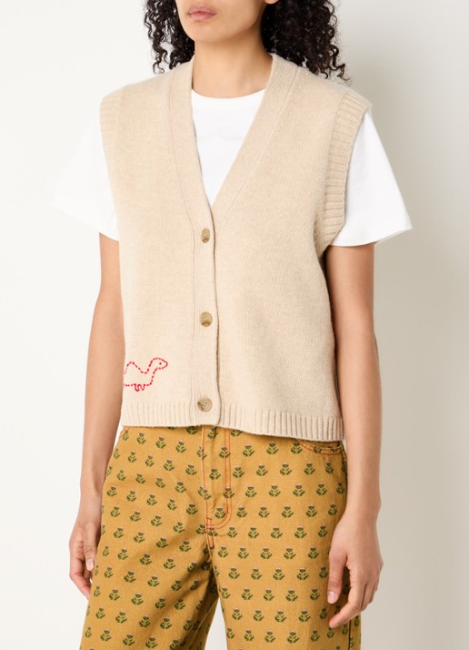 Stella Nova Grofgebreid gilet in wolblend