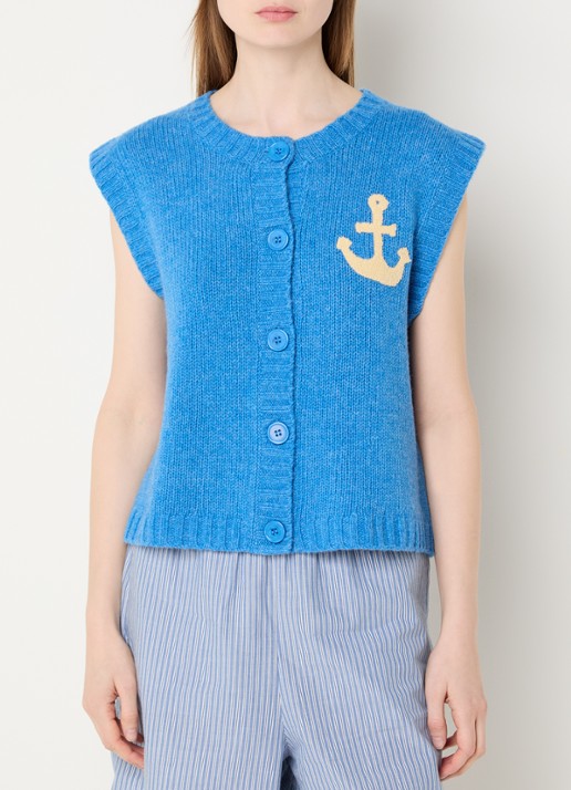 Stella Nova Grofgebreid gilet met logo