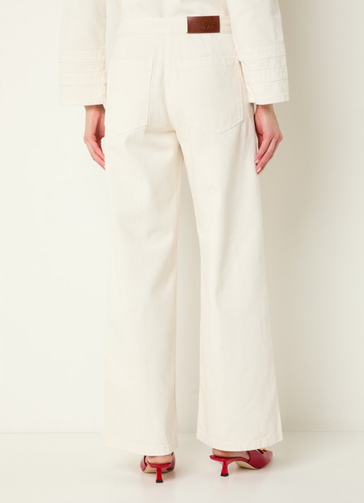 Stella Nova High waist wide leg jeans met gekleurde wassing - achterkant 4 gebroken wit