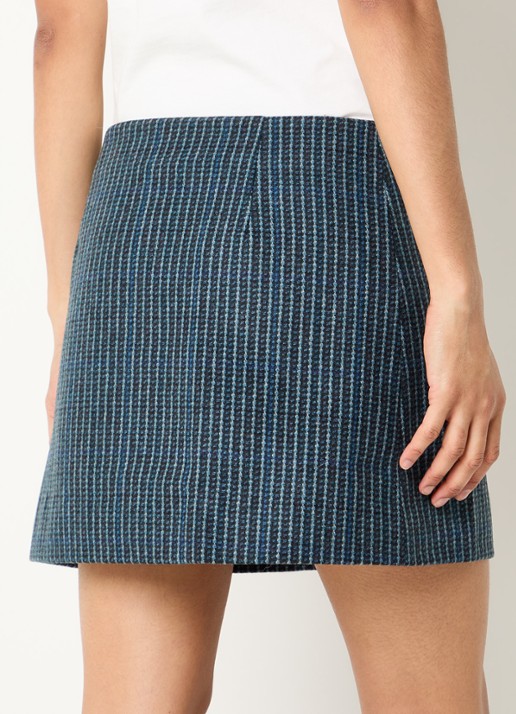 Stella Nova Ribgebreide minirok - achterkant 2 indigo