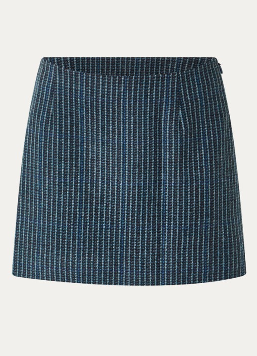 Stella Nova Ribgebreide minirok - voorkant 3 indigo