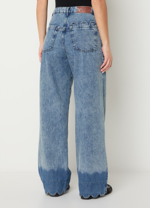 Stella Nova Scallop high waist wide fit jeans met lichte wassing - achterkant 2 jeans