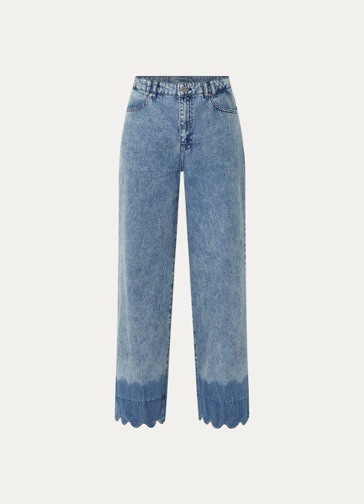 Stella Nova Scallop high waist wide fit jeans met lichte wassing - voorkant 3 jeans
