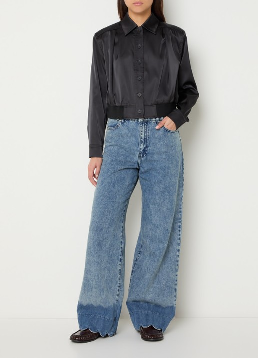 Stella Nova Scallop high waist wide fit jeans met lichte wassing - voorkant 4 jeans