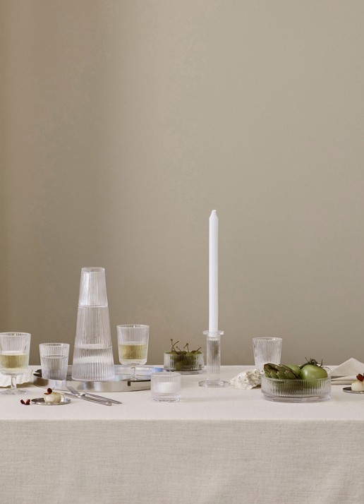 Stelton Pilastro waxinelichthouder 6 cm set van 2 - detail transparant