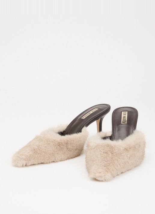 Steve Madden Alexi-F muiltje van imitatiebont - detail 3 grijs