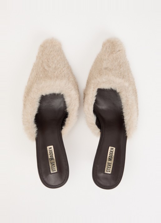 Steve Madden Alexi-F muiltje van imitatiebont - detail 4 grijs