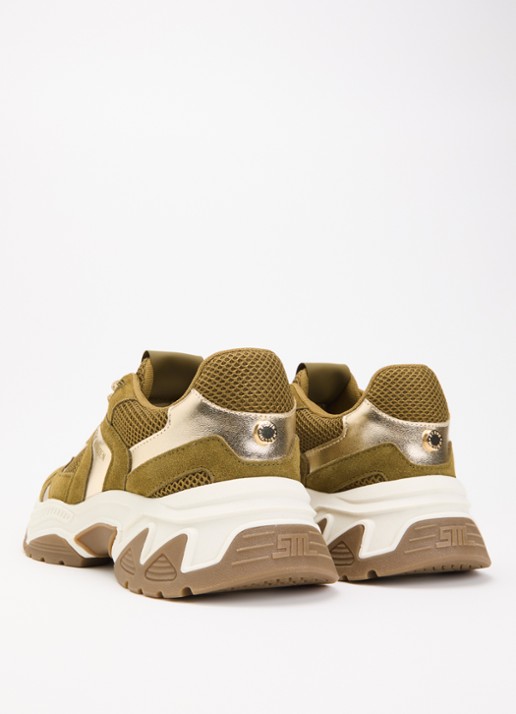 Steve Madden Ample sneaker met suède details - achterkant 5 khaki