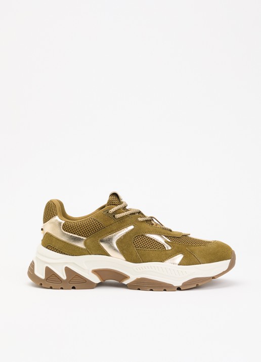 Steve Madden Ample sneaker met suède details - voorkant khaki