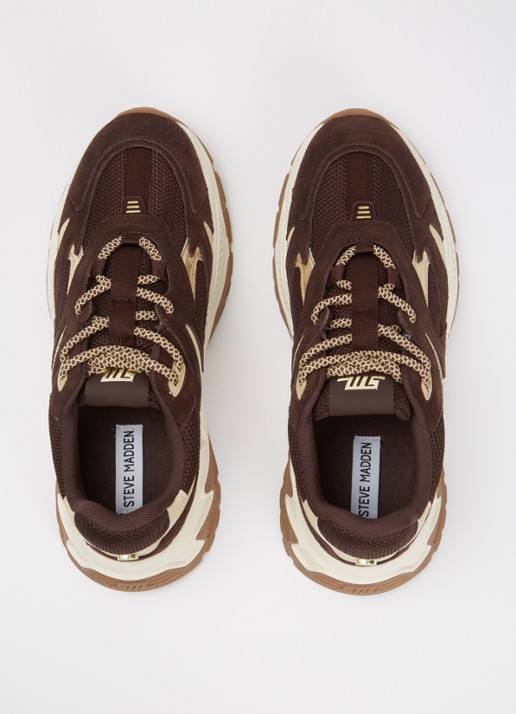 Steve Madden Ample sneaker met suède details - detail 2 donkerbruin
