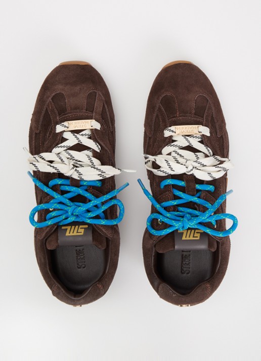 Steve Madden Asiel sneaker van suède - detail 2 chocoladebruin
