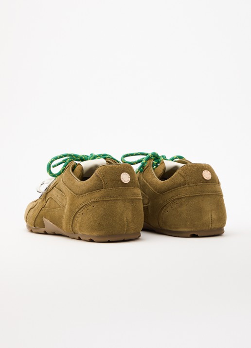 Steve Madden Asiel sneaker van suède - achterkant 5 khaki