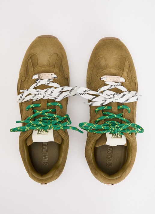 Steve Madden Asiel sneaker van suède - detail 2 khaki