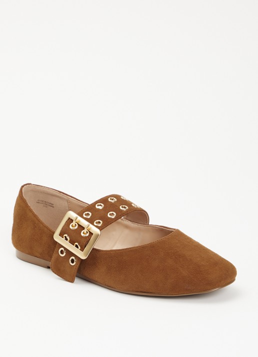 Steve Madden Atlantica ballerina van suède met gespdetail