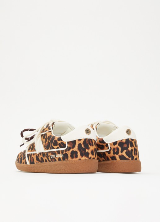 Steve Madden Augustine sneaker met panterprint - achterkant camel