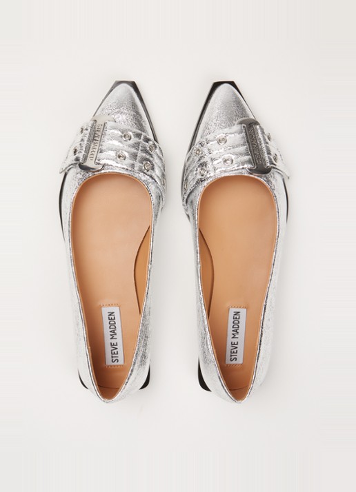 Steve Madden Ballerina met metallic finish - detail 2 zilver