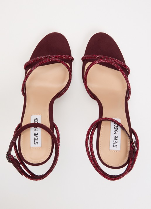 Steve Madden Bryanna sandalette met strass - detail 2 bordeauxrood