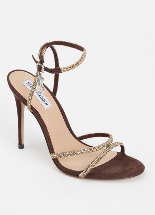 Steve Madden Bryanna sandalette met strass - voorkant 3 bruin
