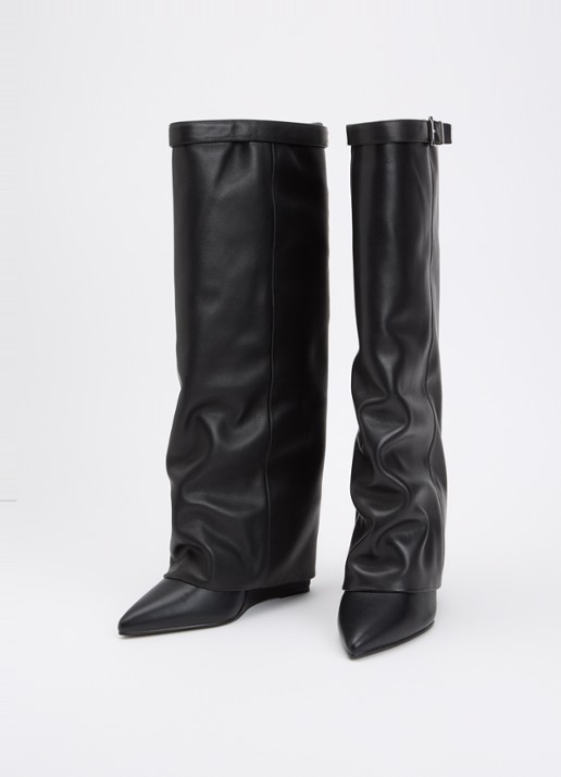 Steve Madden Corenne laars van leer - detail zwart