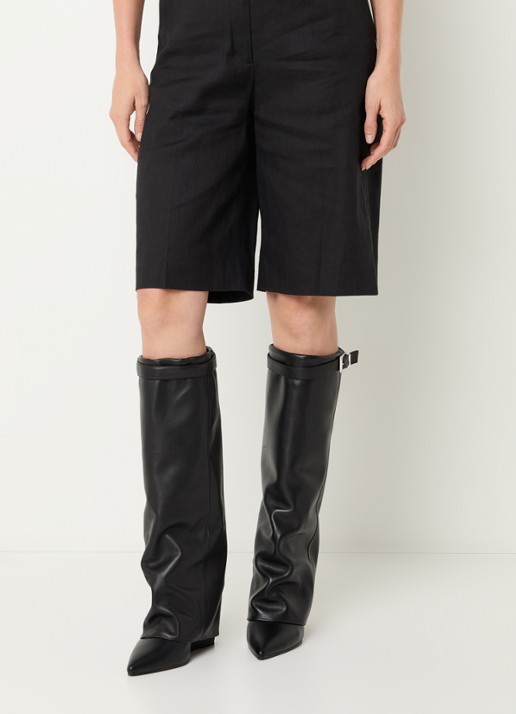 Steve Madden Corenne laars van leer - voorkant 5 zwart
