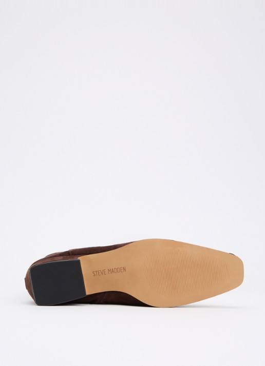 Steve Madden Dusty enkellaarsje van suède - detail 4 donkerbruin