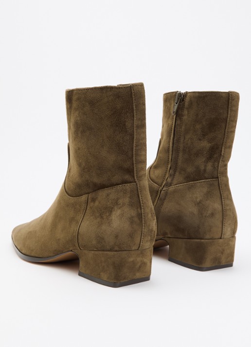 Steve Madden Dusty enkellaarsje van suède - achterkant 4 olijfgroen