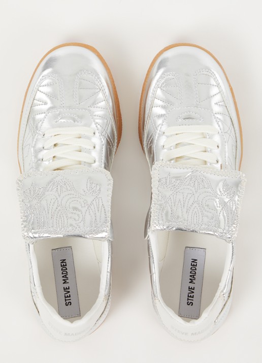 Steve Madden Euphoria sneaker met metallic finish - detail 3 zilver
