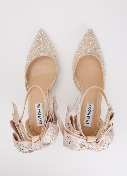 Steve Madden Fiorela-mr pump met strass en strikdetail - detail 4 beige