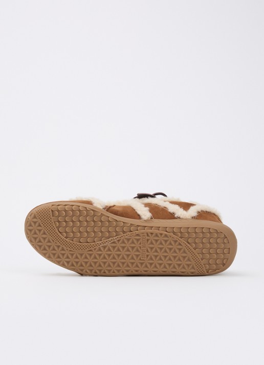 Steve Madden Freezone sneaker met details van imitatiebont - detail 3 bruin