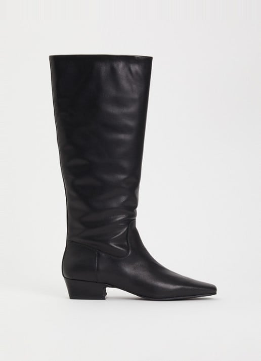 Steve Madden Gwyneth laars van leer - voorkant zwart