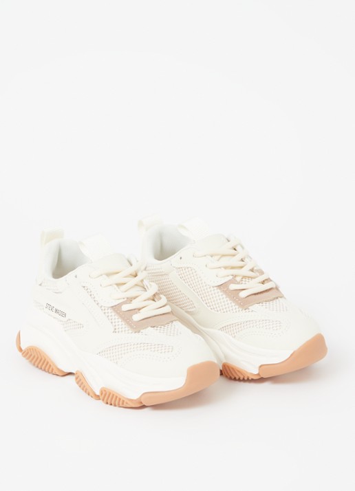 Steve Madden JPossession sneaker met mesh details - voorkant 2 ivoor