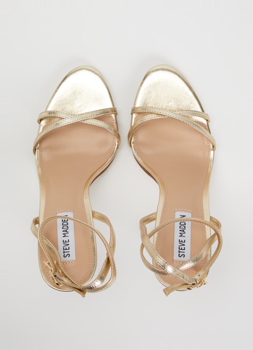 Steve Madden Jypsey-cn sandalette van leer met metallic finish - detail 4 goud