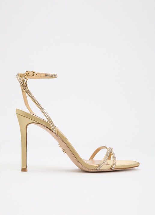 Steve Madden Jypsey sandalette met strass - voorkant 5 goud